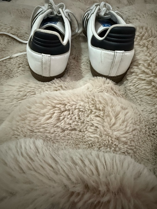 adidas Samba Leather Sneakers in White, Black & Gray - Picture 3 of 4